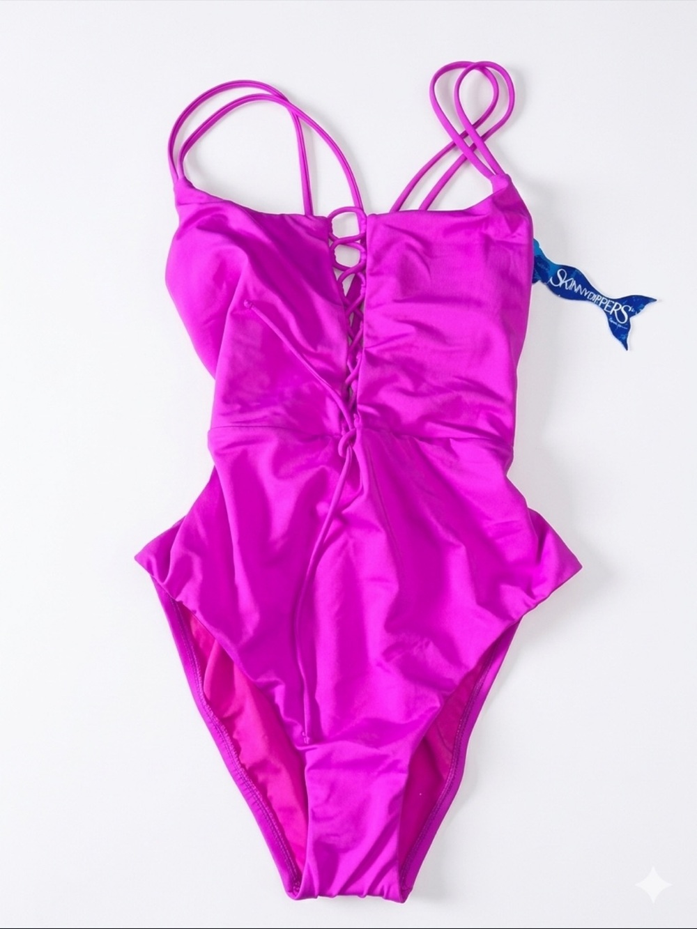 💜NEW SkinnyDippers lace-up one-piece swimsuit